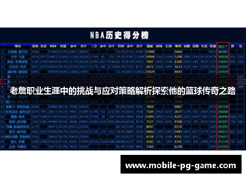 老詹职业生涯中的挑战与应对策略解析探索他的篮球传奇之路